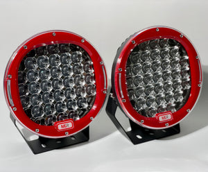 9" Driving Lights - Red (Pair With Wiring Kit Incl.)